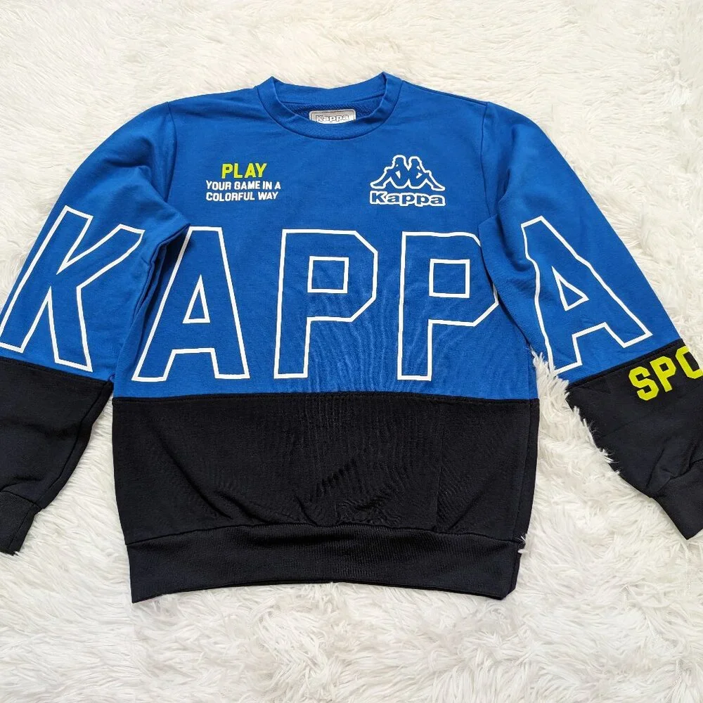 Kappa Unisex Crew Neck BLUE Pullover Loopknit with logo Sweatshirt for 8Yrs - Picture 1 of 8